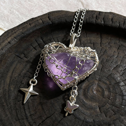 Amethyst Starwire Heart