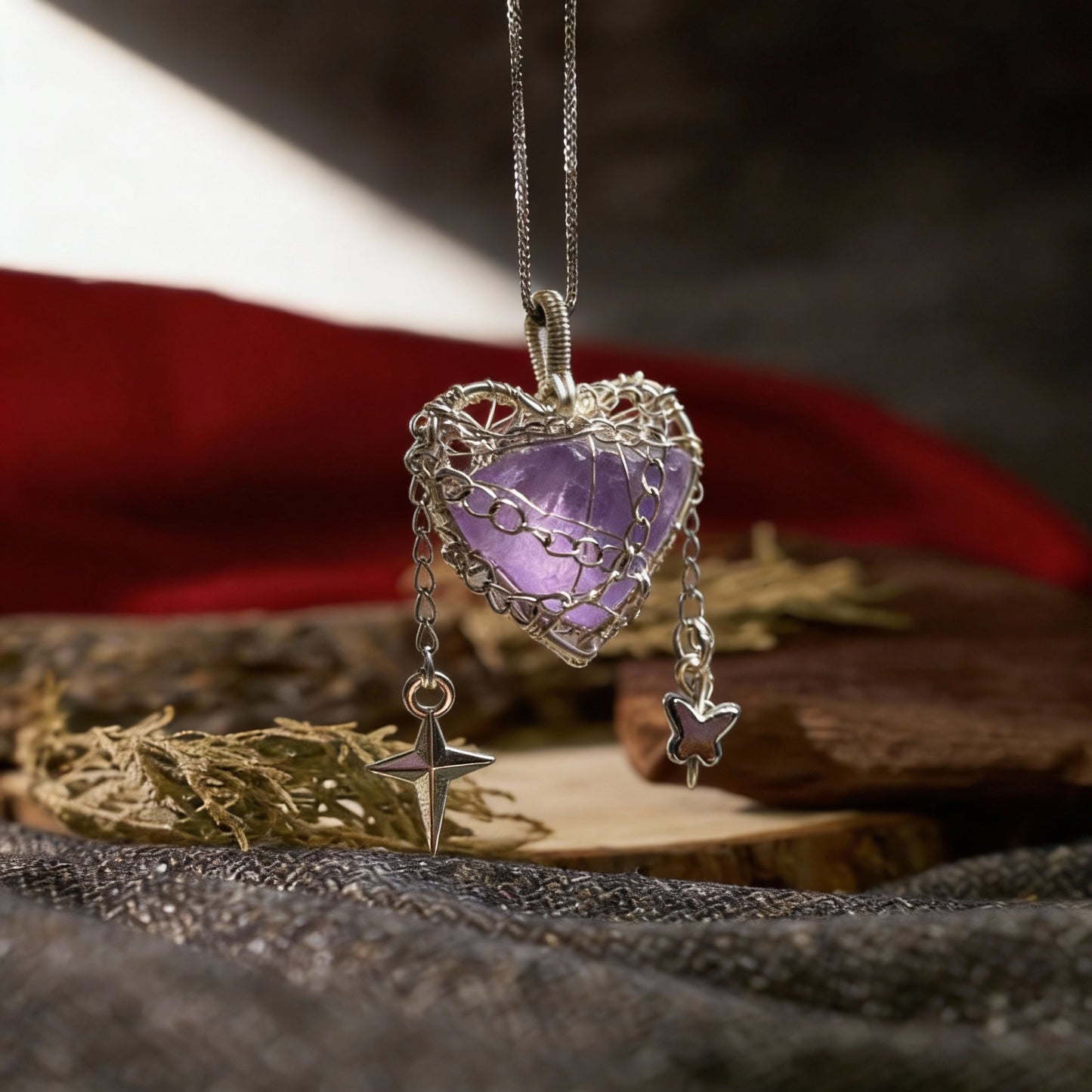 Amethyst Starwire Heart