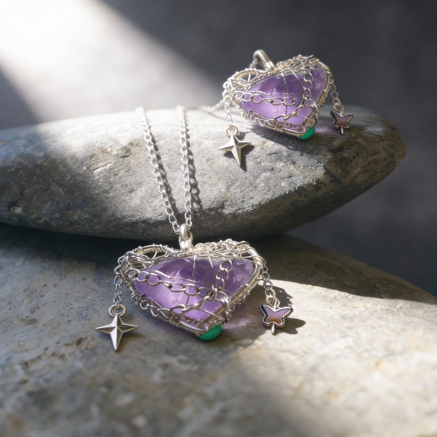 Amethyst Starwire Heart