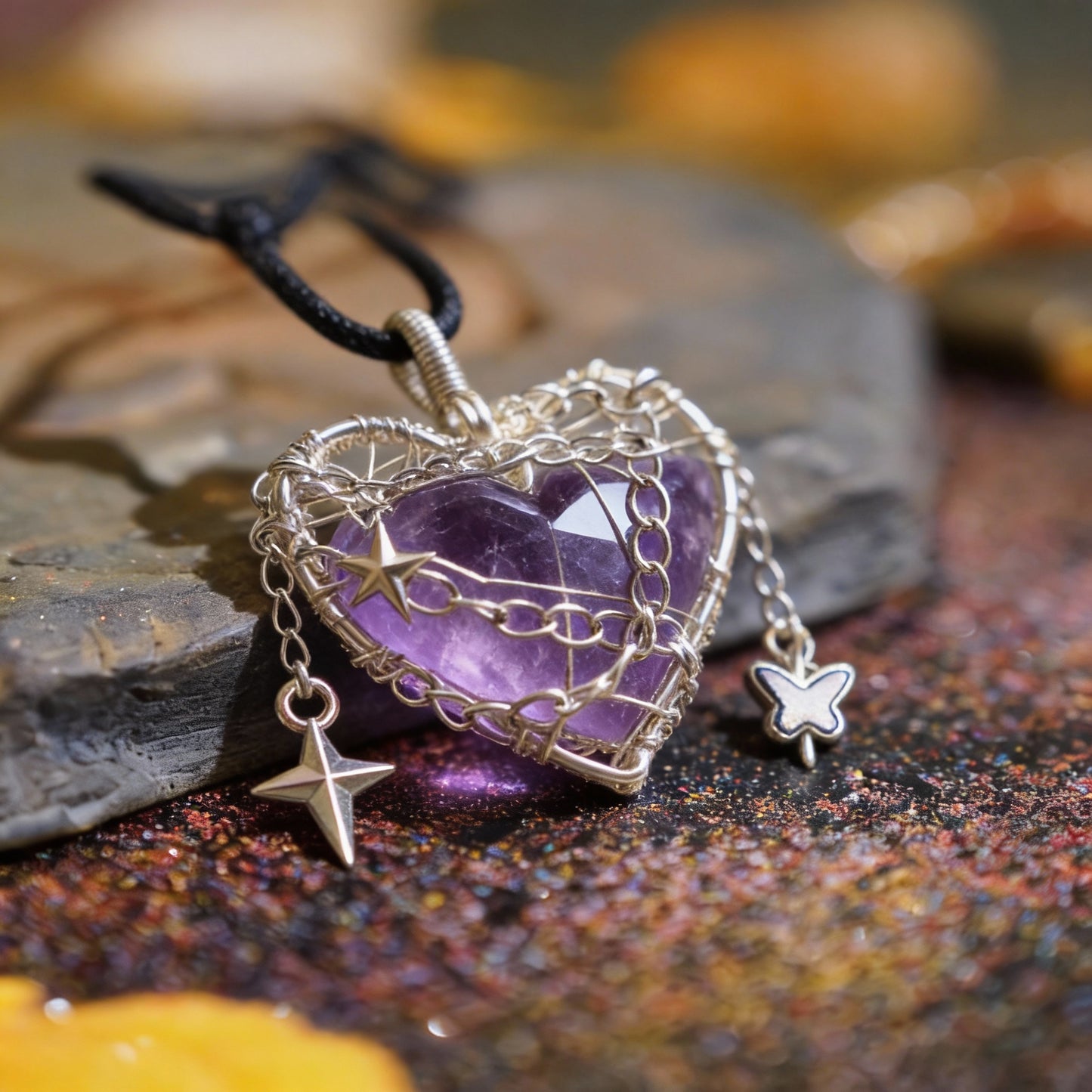 Amethyst Starwire Heart